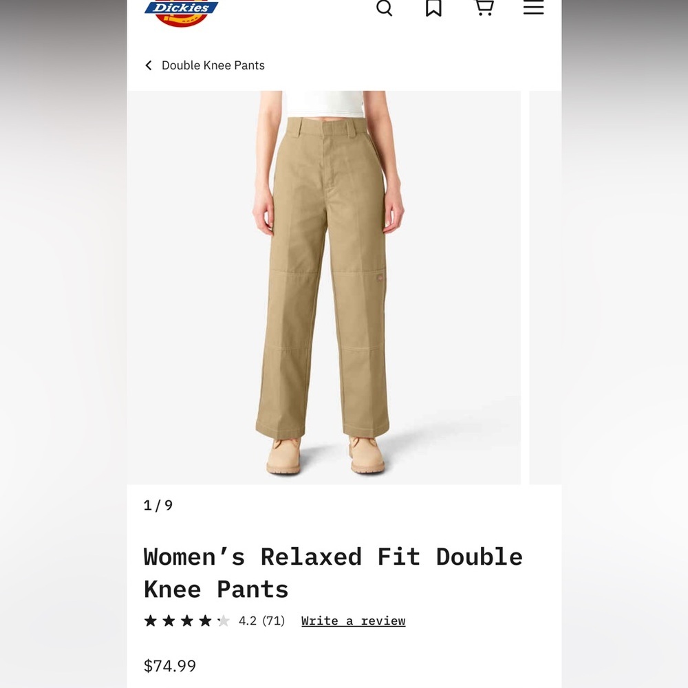 Dickies Women’s Double Knee Work Pants Loose fit